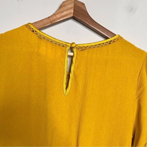 Maeve Anthropologie Womens Size XS Verdet Gold Swing Mini Dress FLAW Stretch - Picture 9 of 15